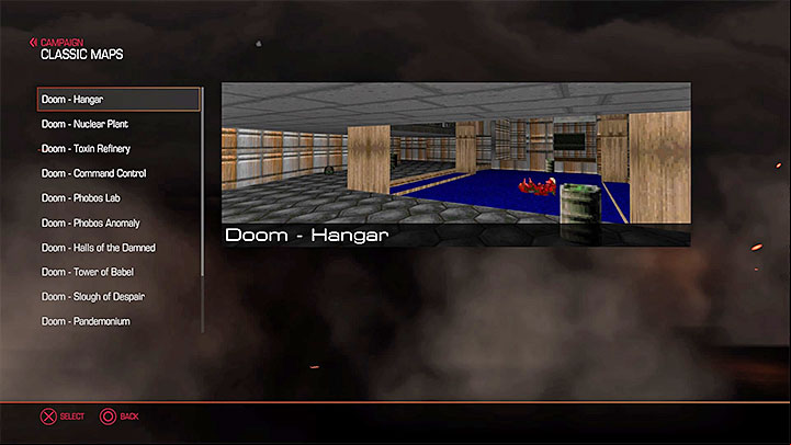 Classic maps can be selected in the main menu - choose Classic Maps option - How to unlock classic maps in Doom? - Basics - Doom Game Guide & Walkthrough