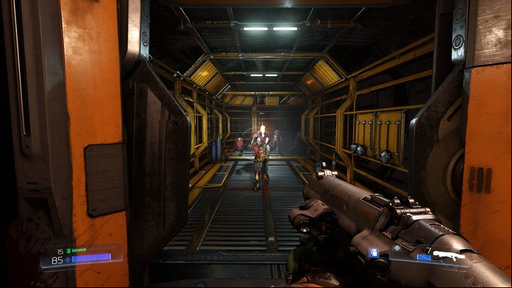 After killing the enemies that were there, go back to the corridor where you fought Imps and open the door on the other side - Doom: Resource Operations Walkthrough - Walkthrough - Doom Game Guide & Walkthrough