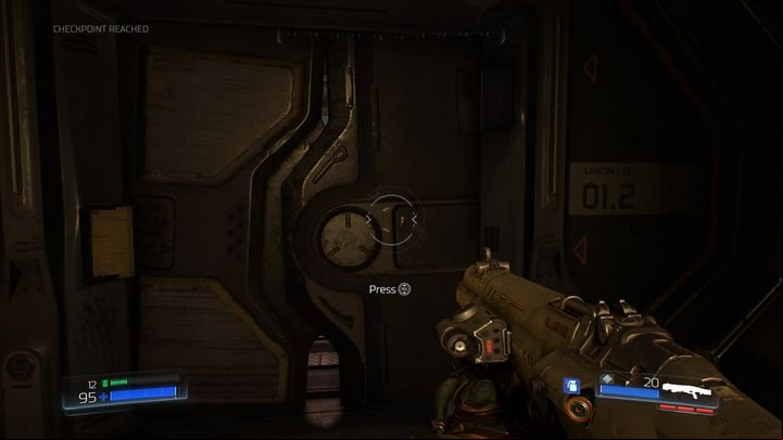 For now open the locked door nearby and walk to the next room - Doom: Resource Operations Walkthrough - Walkthrough - Doom Game Guide & Walkthrough