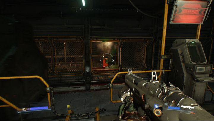 Go back to the elevator behind the net on the right and walk through the tunnel to the second yellow door which you previously byed - Doom: Resource Operations Walkthrough - Walkthrough - Doom Game Guide & Walkthrough