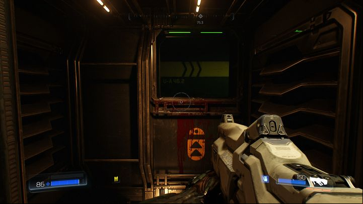 Turn around once you pick the new weapon and jump to the tunnel above - Doom: Resource Operations Walkthrough - Walkthrough - Doom Game Guide & Walkthrough