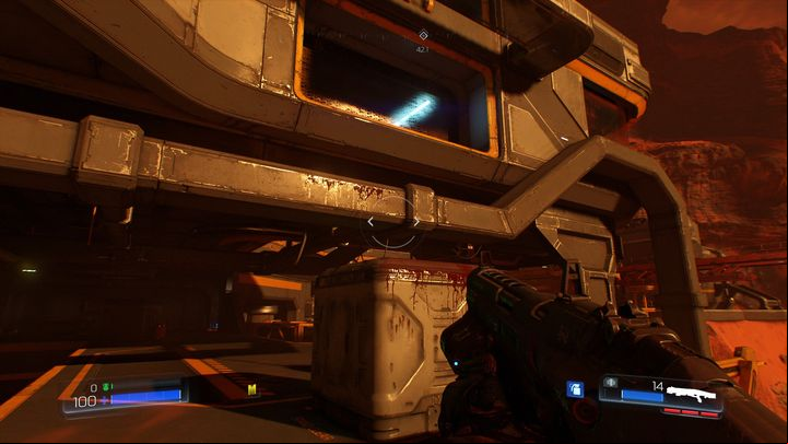 The further path leads to an elevator near the mentioned armor - Doom: Resource Operations Walkthrough - Walkthrough - Doom Game Guide & Walkthrough