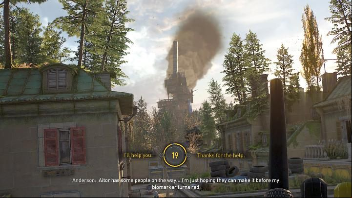 Once you go outside, Aiden will Anderson via the walkie-talkie - Dying Light 2: Into The Darkness - walkthrough - Story quest - Dying Light 2 Guide