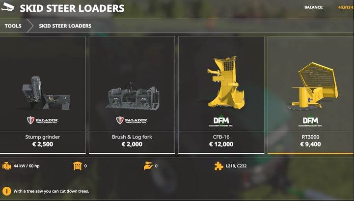 Skid steer loaders. - Farming Simulator 19: Wood harvesting - Wood - Farming Simulator 19 Guide and Tips