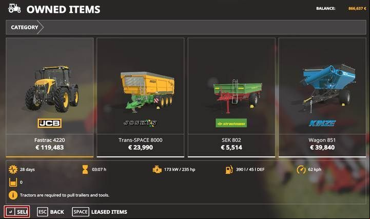 You can also sell vehicles remotely. - Farming Simulator 19: Vehicles - how to sell? - FAQ - Farming Simulator 19 Guide and Tips