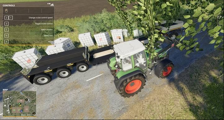 Goods placed on a low bed trailer have great stability while you are driving with them. This trailer also makes unloading easier. - Farming Simulator 19: Vehicles tank - how to fill? - FAQ - Farming Simulator 19 Guide and Tips