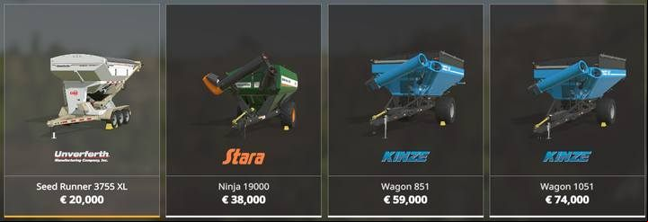 You can choose from four auger wagons with different capacity. - Farming Simulator 19: Vehicles tank - how to fill? - FAQ - Farming Simulator 19 Guide and Tips