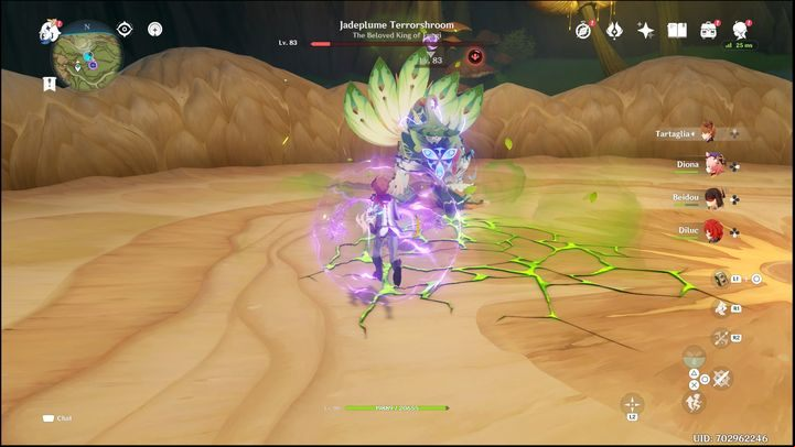 Additionally, watch out for signaled attacks of the boss - Genshin impact: How to beat Jadeplume Terrorshroom? - Bosses - Genshin Impact Guide