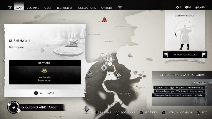 Location: Benkeis Fall - Ghost of Tsushima: Haiku, Toyotama Region secrets map, video guide - Toyotama Region - Ghost of Tsushima Guide, Walkthrough