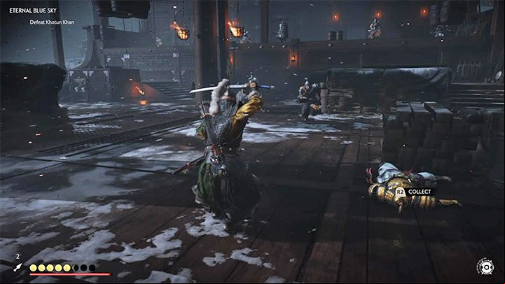 In the second phase of the battle, more Mongol troops approach - Ghost of Tsushima: How to beat Khan? Video guide - Main quests - Ghost of Tsushima Guide, Walkthrough