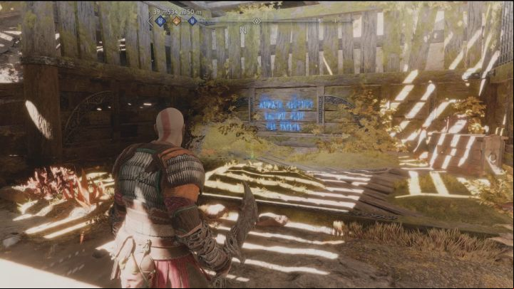 The Rune Reads are on the lowest level of the platform - God of War Ragnarok: Althjofs Rig, Svartalfheim - secrets, collectibles - Svartalfheim - God of War Ragnarok Guide