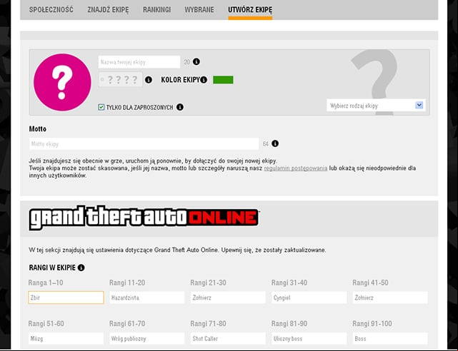 Type in your crews data on the website - GTA Online: Creating your own crew - Basics - GTA 5 Guide