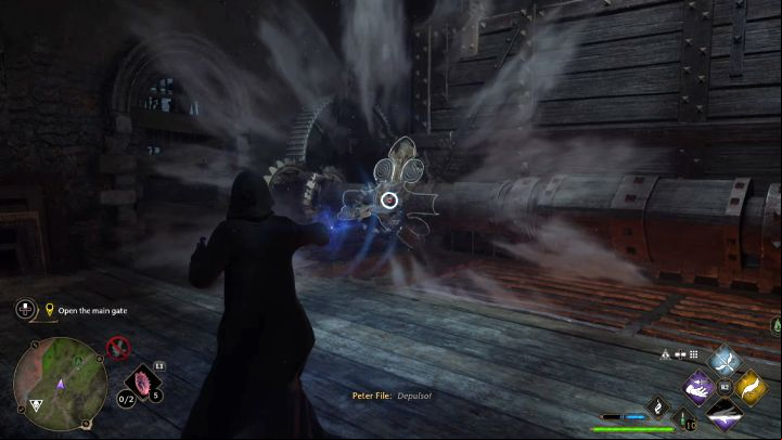 You'll reach a room with a gate lifting mechanism - Hogwarts Legacy: The High Keep - Main quests - Hogwarts Legacy Guide