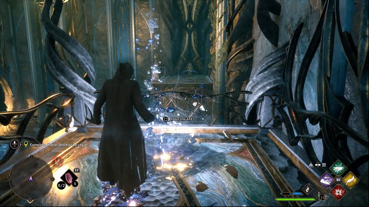 Reach the larger room and take the stairs on the right - Hogwarts Legacy: Charles Rookwoods Trial - Main quests - Hogwarts Legacy Guide