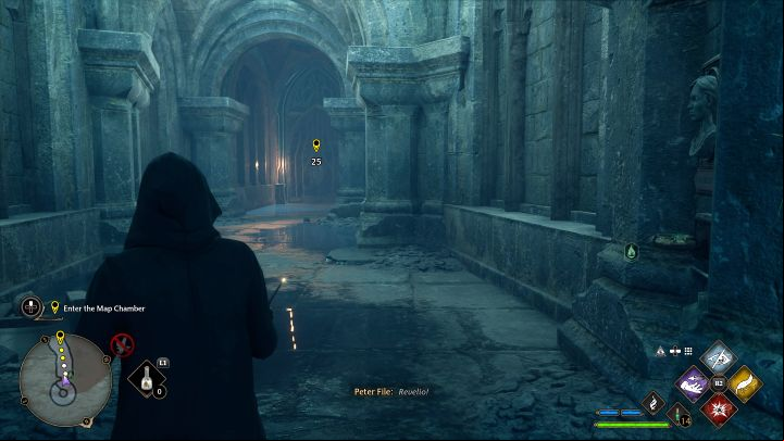 Follow the mini-map and the directions from the enchanted com - Hogwarts Legacy: The Map Chamber - Main quests - Hogwarts Legacy Guide