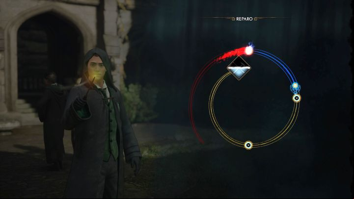 You will learn the Reparo spell - you have to complete a mini-game of moving the cursor on the designated route - Hogwarts Legacy: Professor Ronens Assignment - Assignment - Hogwarts Legacy Guide
