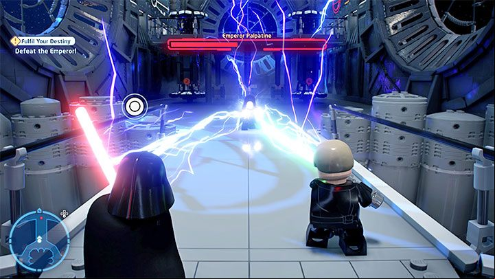 At the end of the battle you'll have to overpower the Emperor - LEGO Skywalker Saga: Fulfill Your Destiny - walkthrough - Episode 6 - Return of the Jedi - LEGO Skywalker Saga Guide