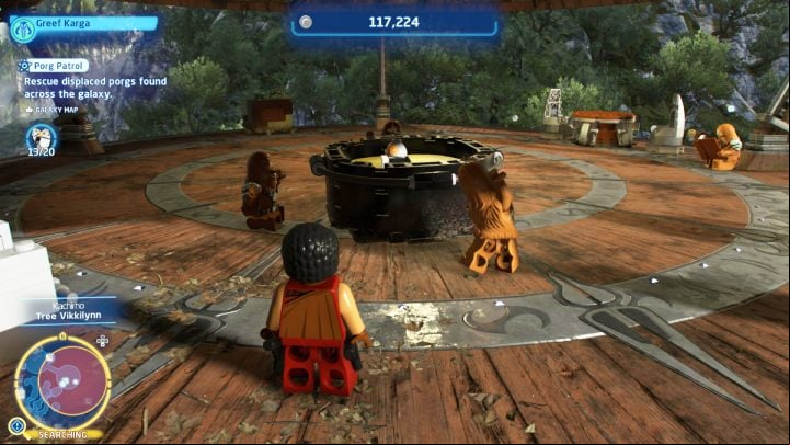The porg is in a huge pot of soup near the hungry wookies - LEGO Skywalker Saga: Porg Patrol - walkthrough - Challenges - LEGO Skywalker Saga Guide