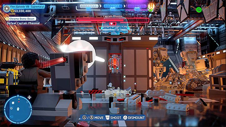 You can now proceed to manning the cannon - LEGO Skywalker Saga: Captain Phasma, Episode 8 - boss, how to defeat? - Bosses - LEGO Skywalker Saga Guide