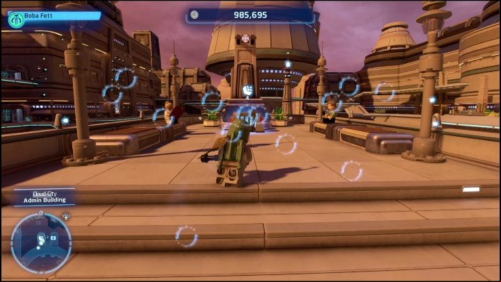 In the central part of the city, there is a brick locked in a chest - LEGO Skywalker Saga: Cloud City - list of all puzzles - Bespin - LEGO Skywalker Saga Guide
