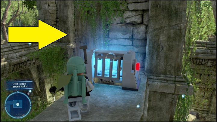 This brick is locked in a chest between the ruins - LEGO Skywalker Saga: Great Temple - list of all puzzles - The space of Yavin 4 - LEGO Skywalker Saga Guide