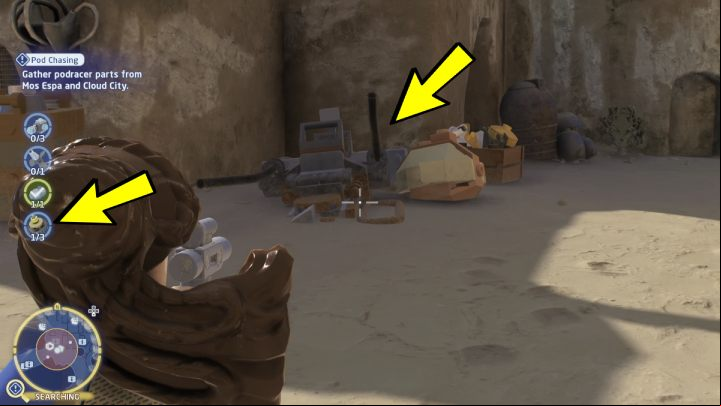 Follow the next marker to the search area and talk to the local by the stairs - LEGO Skywalker Saga: Pod Chasing - walkthrough - Endor - the ewok village - LEGO Skywalker Saga Guide