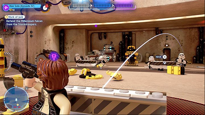 The first fight with the Stormtroopers takes place at the beginning of the mission - LEGO Skywalker Saga: Hunk of Junk - walkthrough - Episode 4 - A New Hope - LEGO Skywalker Saga Guide