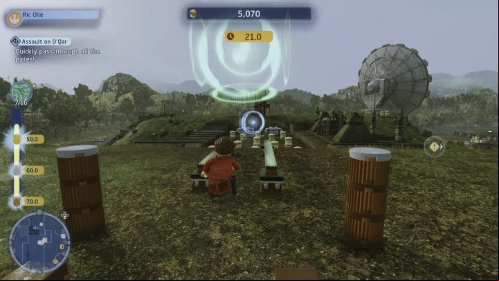 To complete the trial, you have to all 16 gates as quickly as possible - LEGO Skywalker Saga: DQar - trials, walkthrough - Trials - LEGO Skywalker Saga Guide