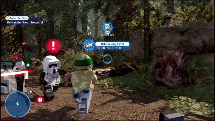 The next collectible is hidden beneath the tree - LEGO Skywalker Saga: Return of the Jedi - list of collectibles and rewards - Minikits - LEGO Skywalker Saga Guide