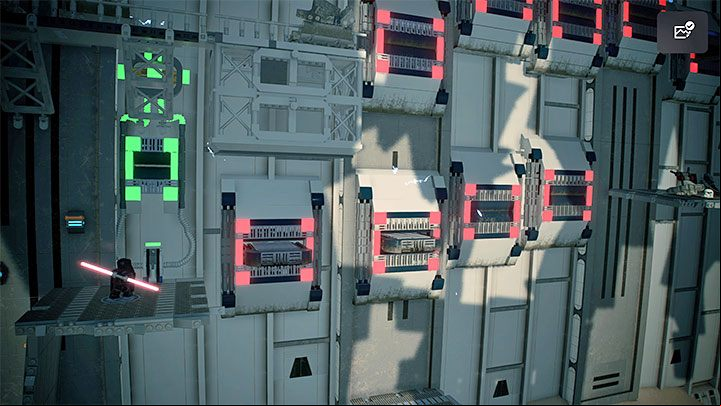 The entire puzzle is based on jumping across the protruding platforms - LEGO Skywalker Saga: Niima Outpost - list of all puzzles - Jakku - LEGO Skywalker Saga Guide