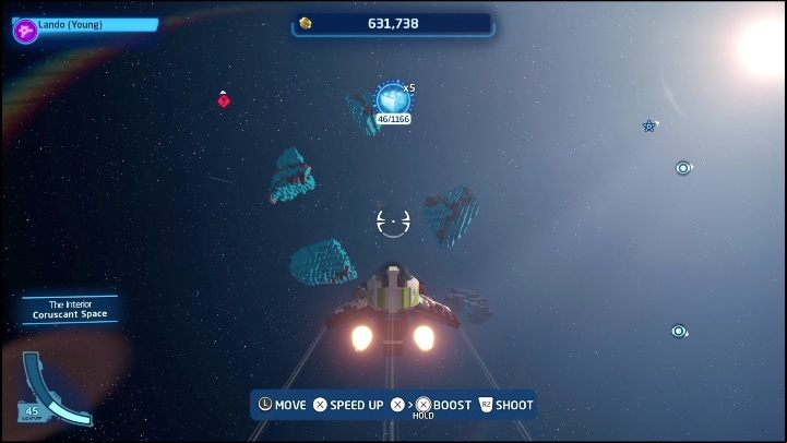 Your task is to fully destroy the comet, only then will you receive all the Kyber Bricks hiding in it - LEGO Skywalker Saga: Kyber Bricks in outer space - how to get them, list of all - Other Finds - LEGO Skywalker Saga Guide