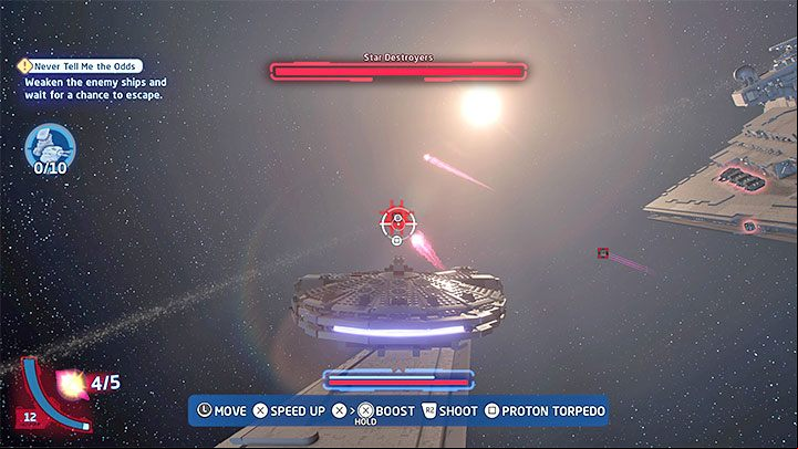 Space combat is completely different, as you'll be using various spaceships and fighters such as the Millenium Falcon or X-Wings - LEGO Skywalker Saga: Combat - weapons and tips - Basics - LEGO Skywalker Saga Guide
