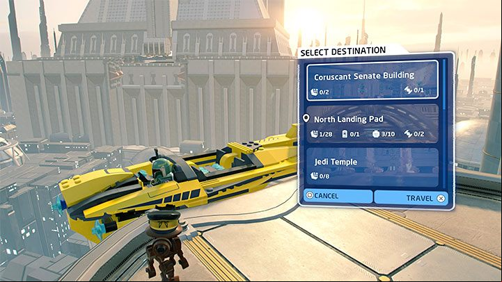 You can land in any of the main districts on Coruscant - federal or Uscru - LEGO Skywalker Saga: Wheres the Wookiee? - list of all (part 1) - Challenges - LEGO Skywalker Saga Guide