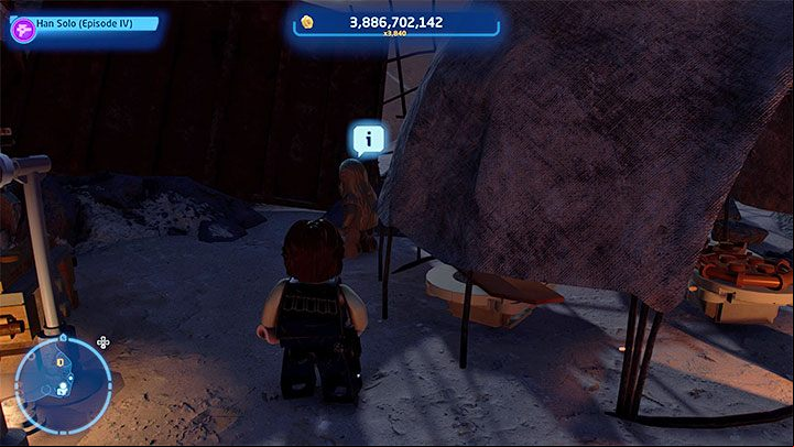 The Wookiee is standing next to one of the shacks in a dimly lit place - LEGO Skywalker Saga: Wheres the Wookiee? - list of all (part 1) - Challenges - LEGO Skywalker Saga Guide