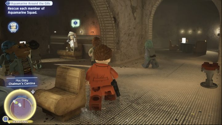 The third member is in the canteen - LEGO Skywalker Saga: Aquamarine Around the Gills - walkthrough - Hoth - Echo base - LEGO Skywalker Saga Guide