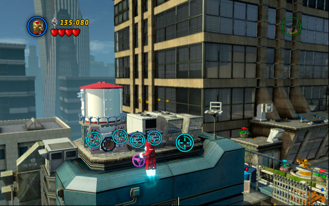 At the end of the stage, but before the final fight with Doctor Octopus, fly to the silo located on the roof of the skyscraper - The Main Campaign | Stan Lee in Peril - Stan Lee in Peril - LEGO Marvel Super Heroes Game Guide & Walkthrough