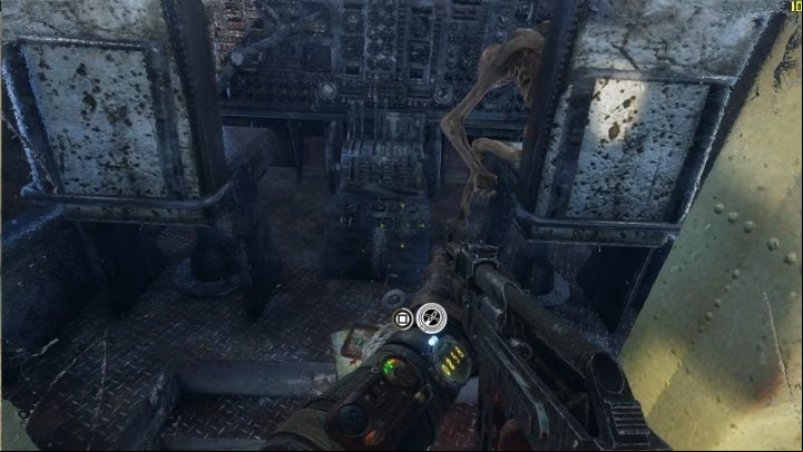 The com is lying on the ground in front of the cockpits entrance - Metro Exodus: Weapon and equipment upgrades in Volga - secrets - Equipment Upgrades and Point of interest - Metro Exodus Guide