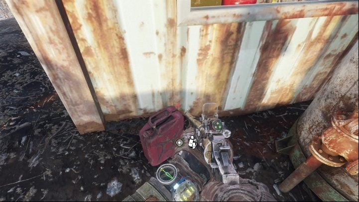 Go behind the building - you will find a full fuel tank - Metro Exodus: Weapon and equipment upgrades in Volga - secrets - Equipment Upgrades and Point of interest - Metro Exodus Guide