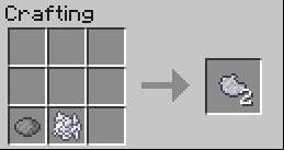 A combination of gray dye with bone meal, or two bone meals with ink - Minecraft: Decorative elements - recipes, list, crafting - Recipes - Minecraft Guide