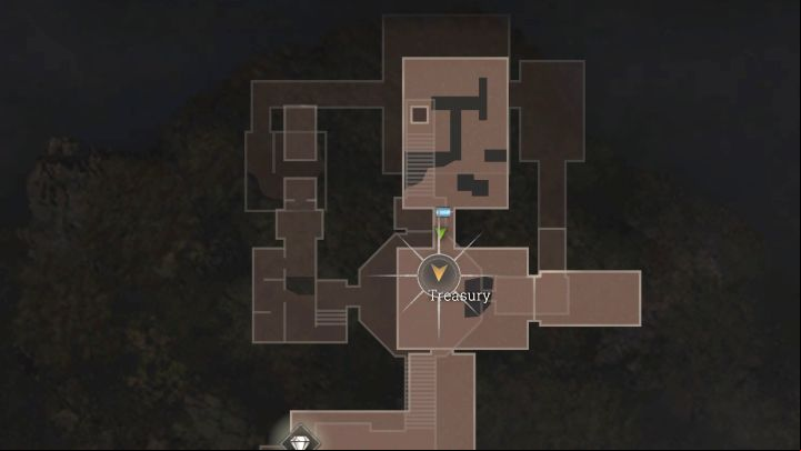 The Treasury is one of the rooms in the castle - you'll visit it in Chapter 7, needing to solve a puzzle to unlock the exit - Resident Evil 4 Remake: Treasury Swords puzzle (Chapter 7) - Puzzle solutions - Resident Evil 4 Remake Guide