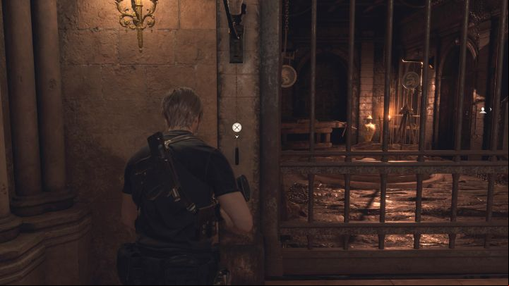 Pull the lever to the left - Resident Evil 4 Remake: Treasury Swords puzzle (Chapter 7) - Puzzle solutions - Resident Evil 4 Remake Guide