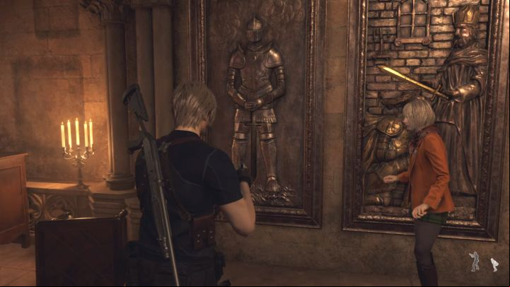 To solve the puzzle you must match a sword to each image - Resident Evil 4 Remake: Treasury Swords puzzle (Chapter 7) - Puzzle solutions - Resident Evil 4 Remake Guide