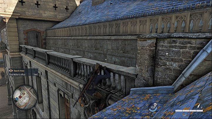 Instead, you can reach the balcony above the ballroom - Sniper Elite 5: Kill List Target from mission 2, Friedrich Kummler - walkthrough - Mission 2 - Occupied Residence - Sniper Elite 5 Guide, Walkthrough