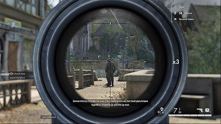 During the journey towards the parked vehicles, try to avoid or silently eliminate the enemies so as not to unnecessarily alarm the area - Sniper Elite 5: Infiltrating the island and determining the meeting place (mission 3) - walkthrough - Mission 3 - Spy Academy - Sniper Elite 5 Guide, Walkthrough