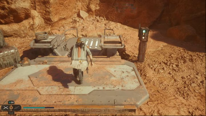 In the same location, you will find an elevator traveling down - Jedi Survivor: Opening Crypt of Uhrma on Jedha - Puzzles - Star Wars Jedi Survivor guide