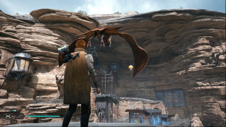 The secret chest is located in the Foothill Falls region, which you can reach from the Rambler's Reach Outpost - Star Wars Jedi Survivor: All Stim Canisters - Unique Collectibles - Star Wars Jedi Survivor guide