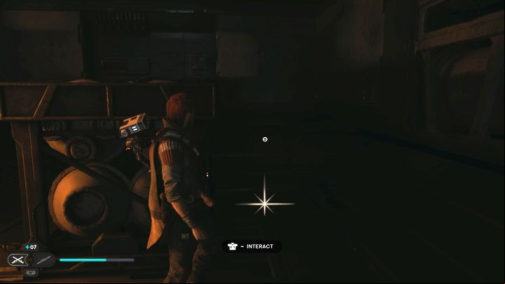The datadisk is in a dark corner in the same room where the station from the previous secret was - Jedi Survivor: Automated Forge on Shattered Moon - list of secrets - Shattered Moon - Star Wars Jedi Survivor guide