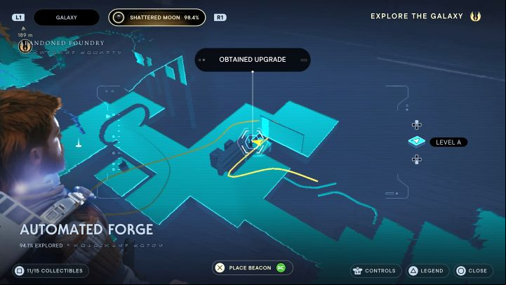 Near the meditation point, you can walk on yellow pipes - Jedi Survivor: Automated Forge on Shattered Moon - list of secrets - Shattered Moon - Star Wars Jedi Survivor guide