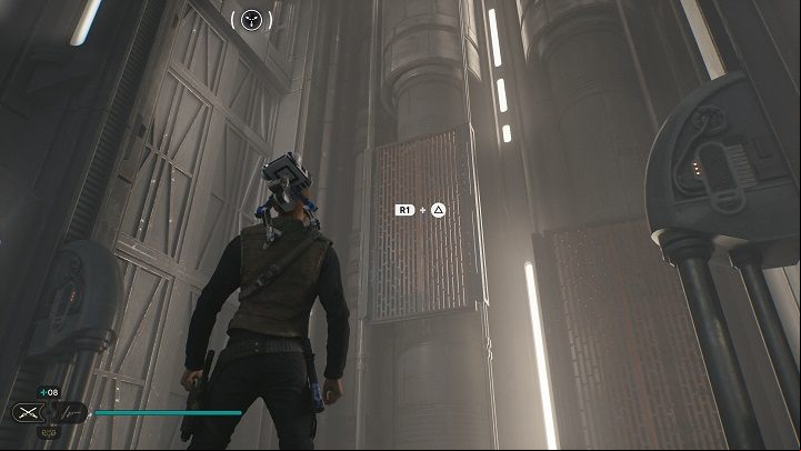 You'll need to set the nearby grates at a correct height to reach the edge pictured above - Jedi Survivor: Generator Underbelly - list of secrets - Koboh - Star Wars Jedi Survivor guide