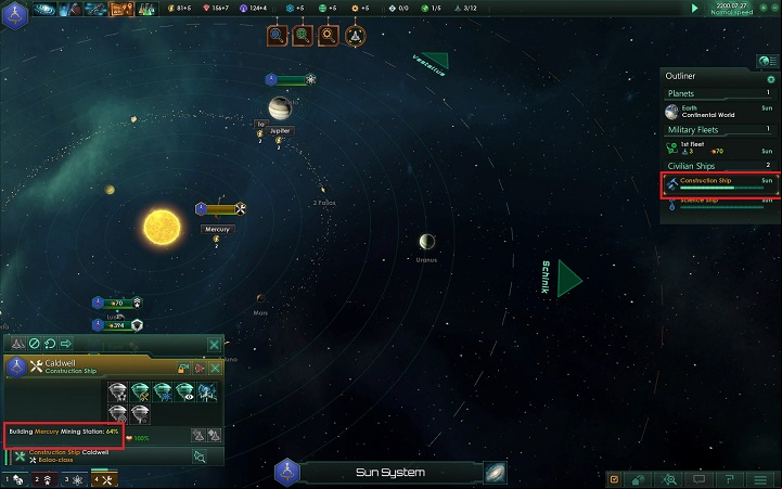 You can view progress in building using the index or the ships - How to set foundations for the empire in Stellaris? - A good start in Stellaris - Stellaris Guide